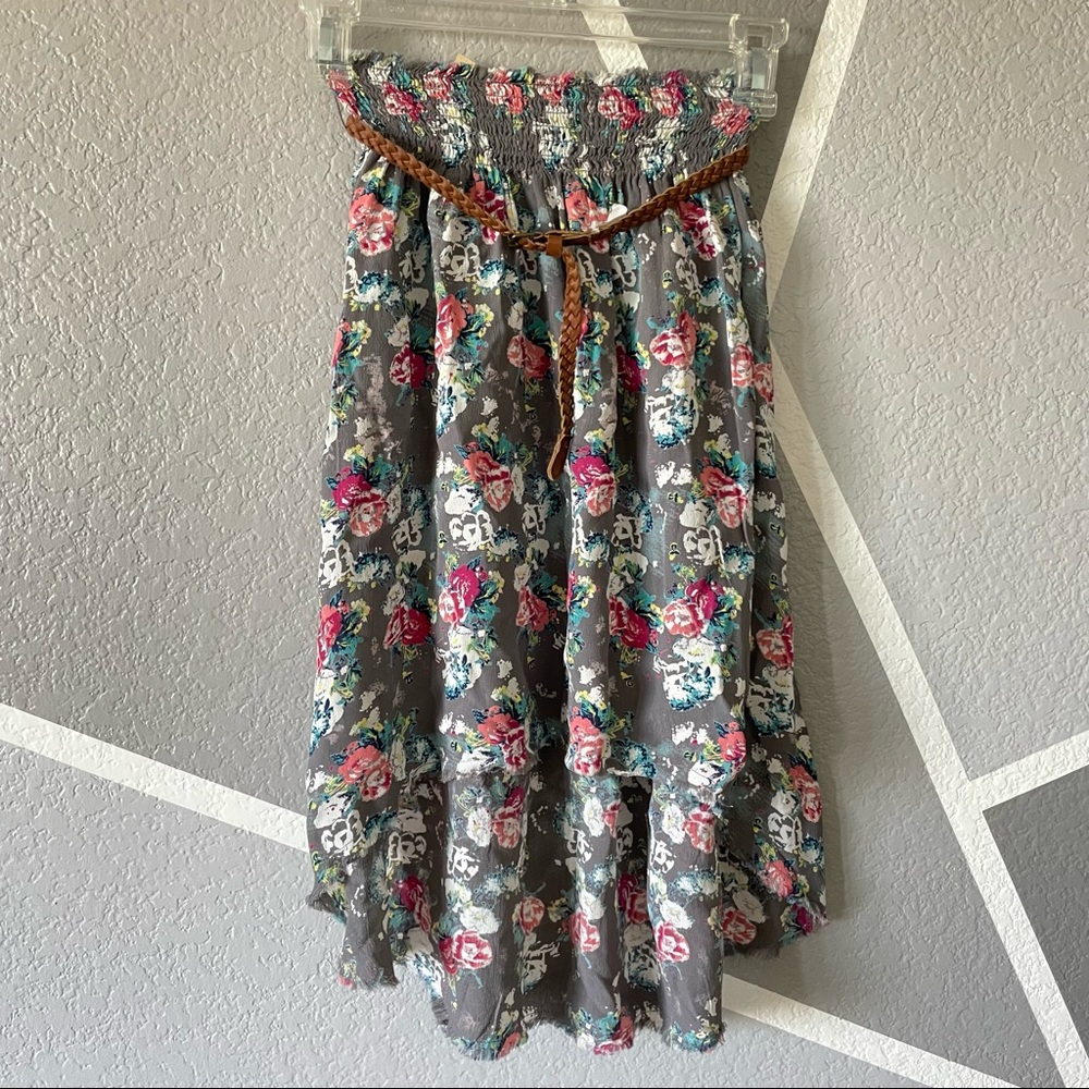 Mudd Hi-Lo Belted Skirt